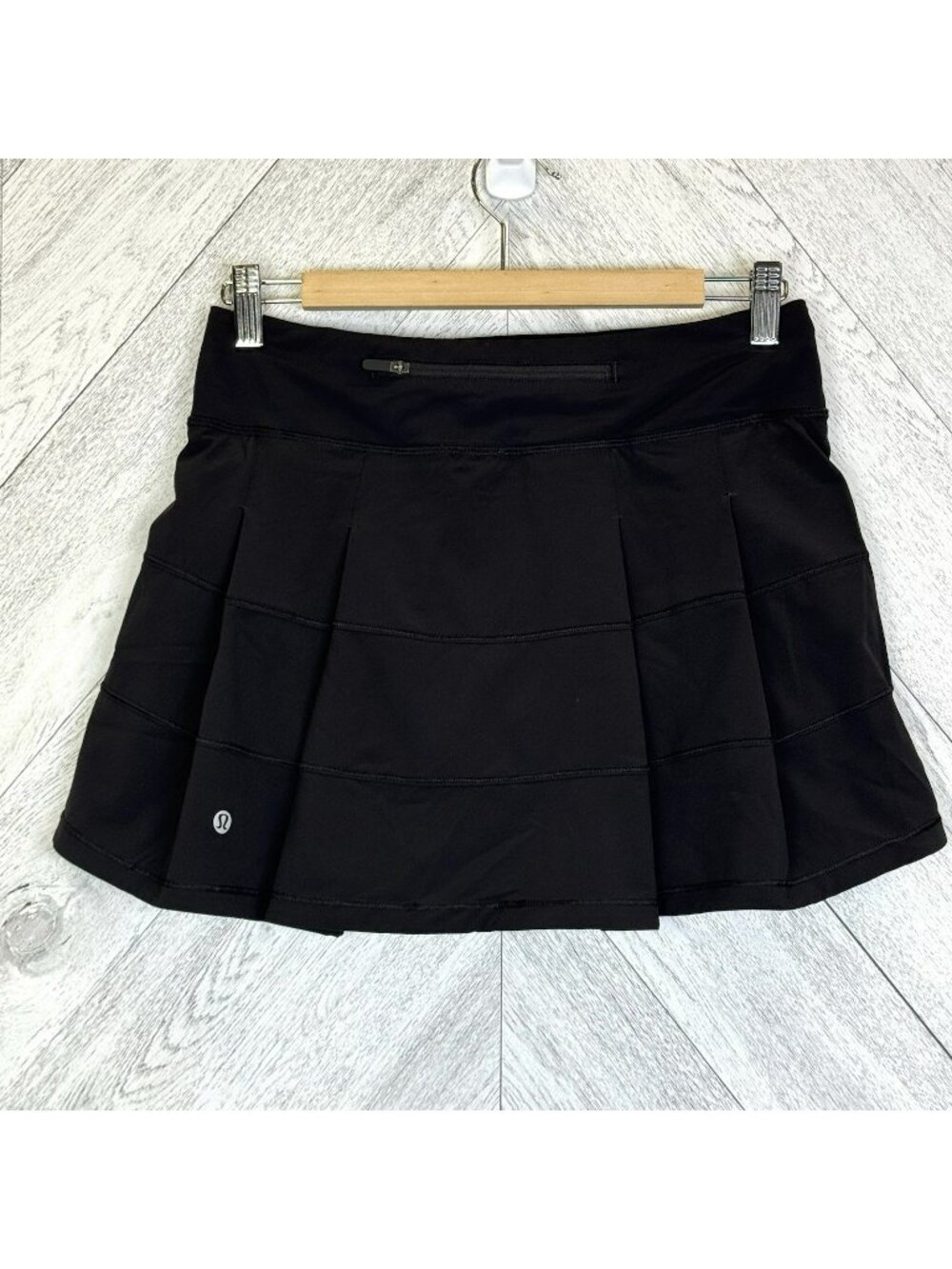 Lululemon Pace Rival Skirt Skort Size 4 Solid Black Run Golf Tennis Pickleball